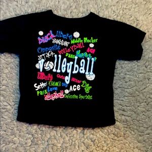 Black volleyball tee- shirt size 10-12